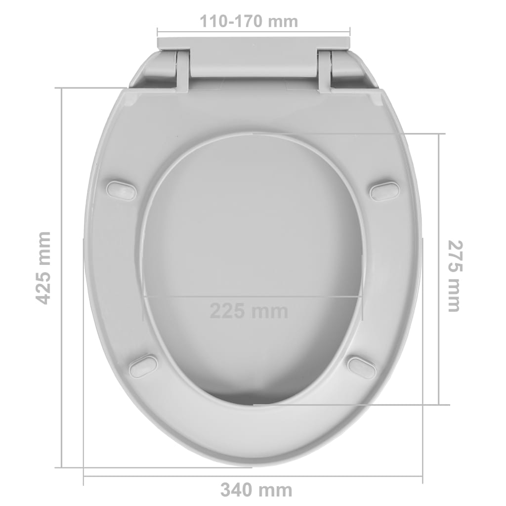 WC sedátko s pomalým sklápěním rychloupínací světle šedé oválné