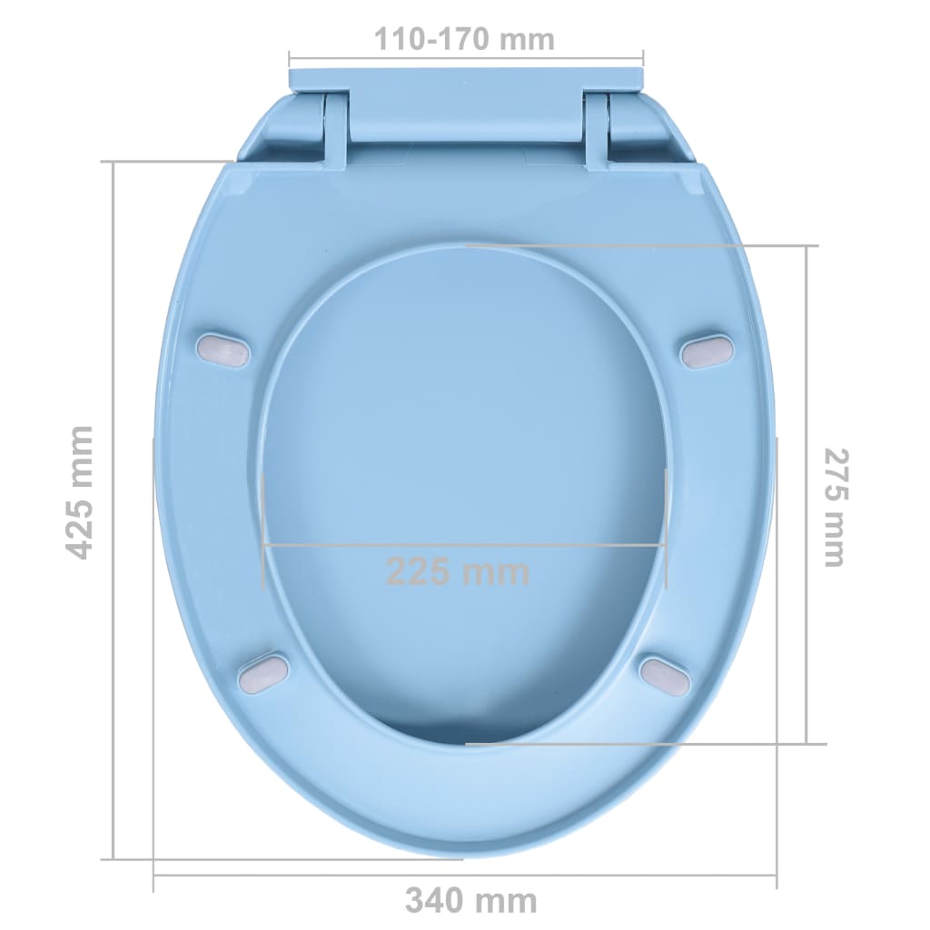 WC sedátko s pomalým sklápěním rychloupínací modré oválné