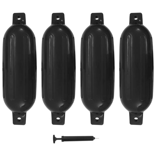 Lodní nárazník 4 ks černý 58,5 x 16,5 cm PVC