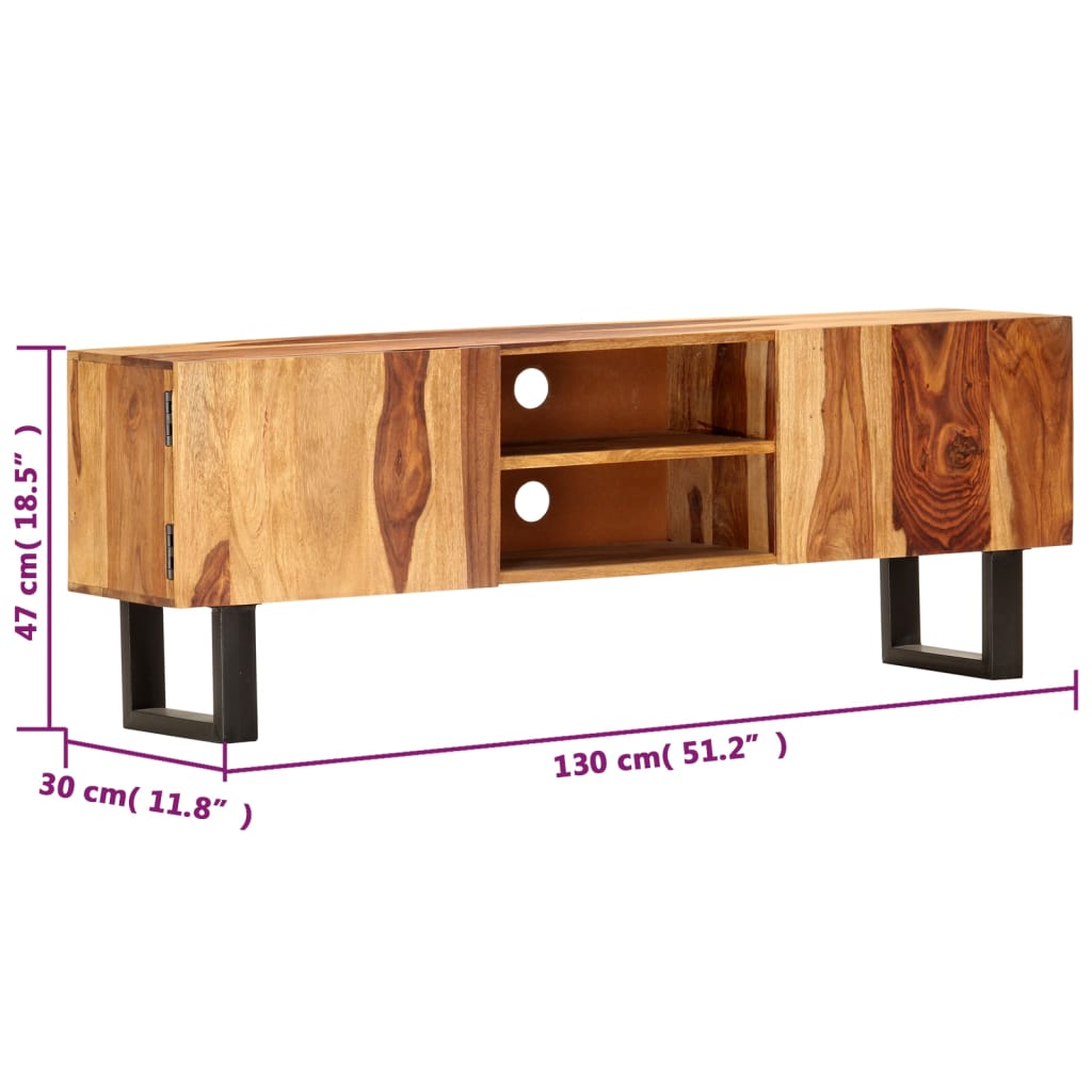 TV stolek 130 x 30 x 47 cm masivní sheeshamové dřevo