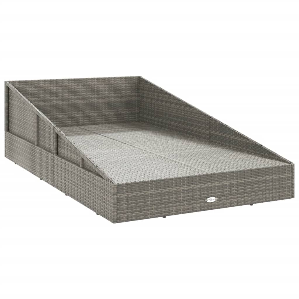 Zahradní postel šedá 110x200 cm polyratan