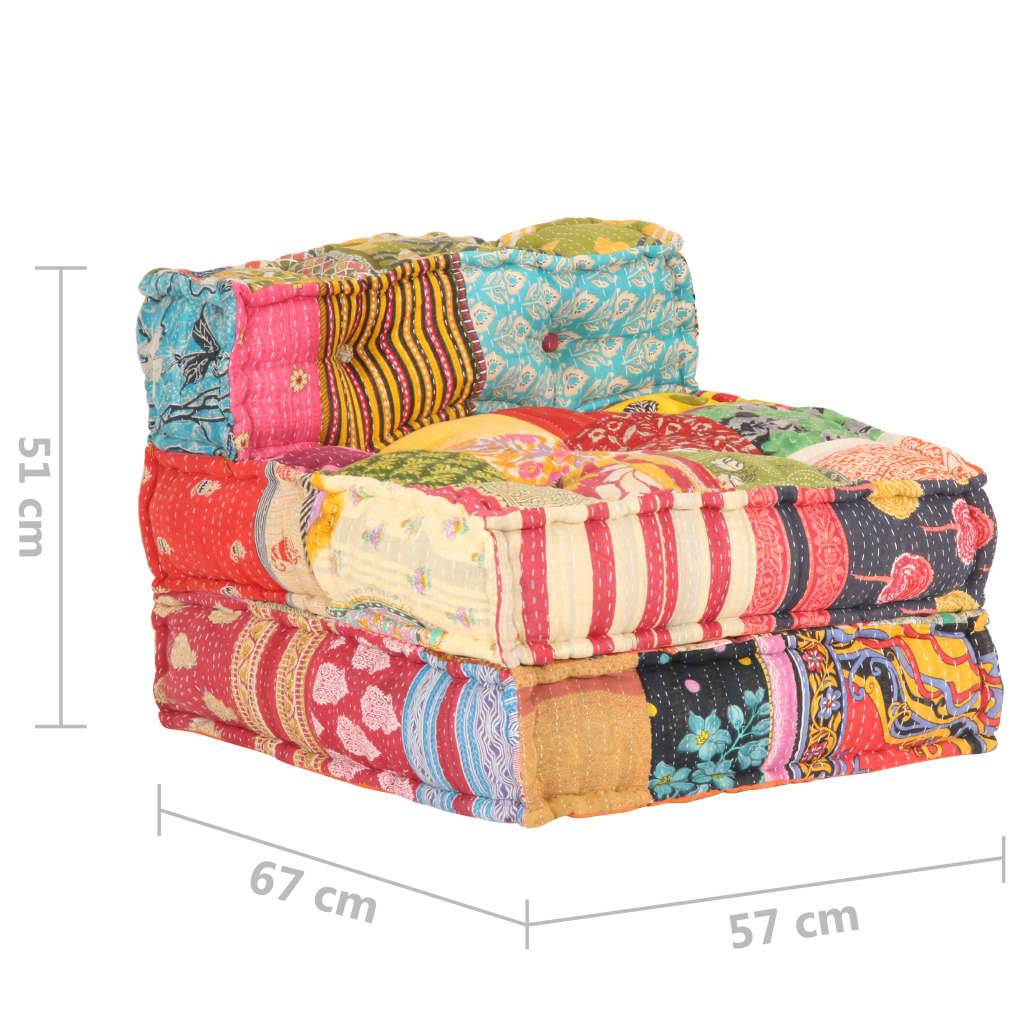 Modulární pouf patchwork textil