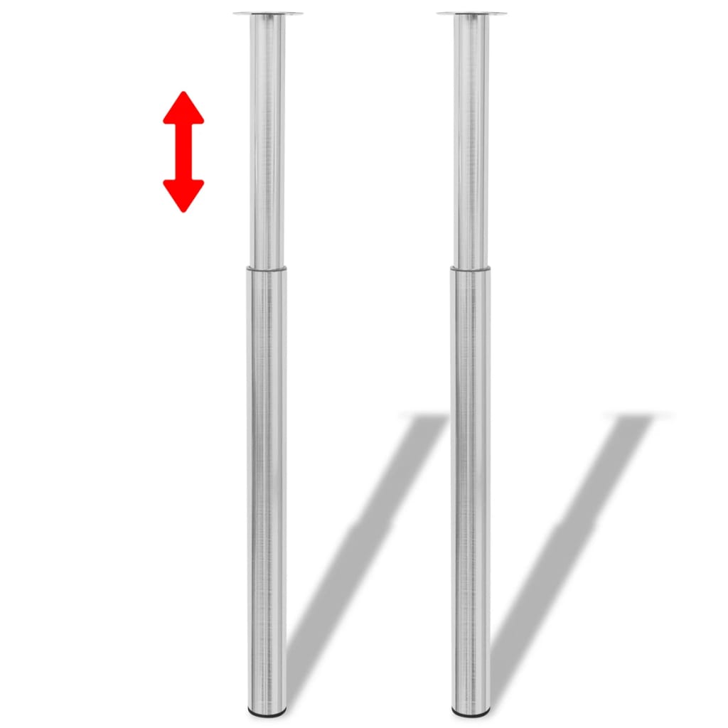 Teleskopické nohy ke stolu 4 ks kartáčovaný nikl 710–1 100 mm