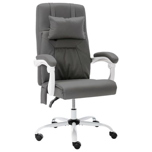 Masážní kancelářská židle šedá umělá kůže