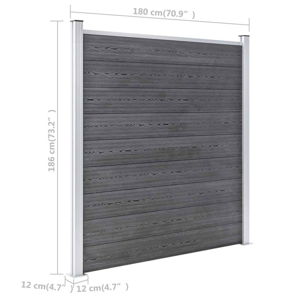 Zahradní plot WPC 1045 x 186 cm šedý