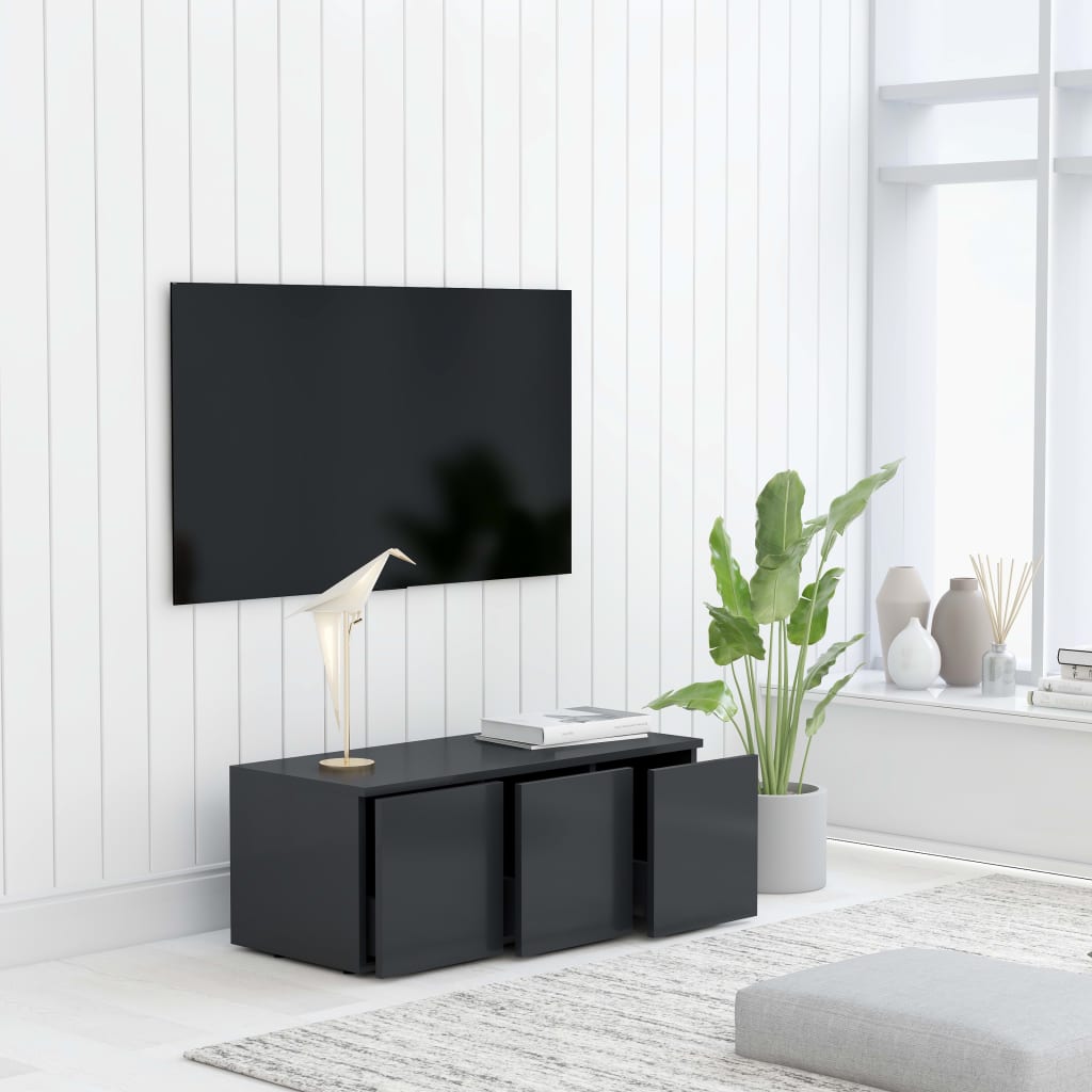 TV stolek šedý 80 x 34 x 30 cm kompozitní dřevo