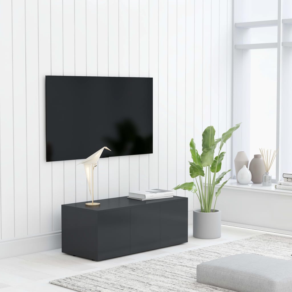 TV stolek šedý 80 x 34 x 30 cm kompozitní dřevo