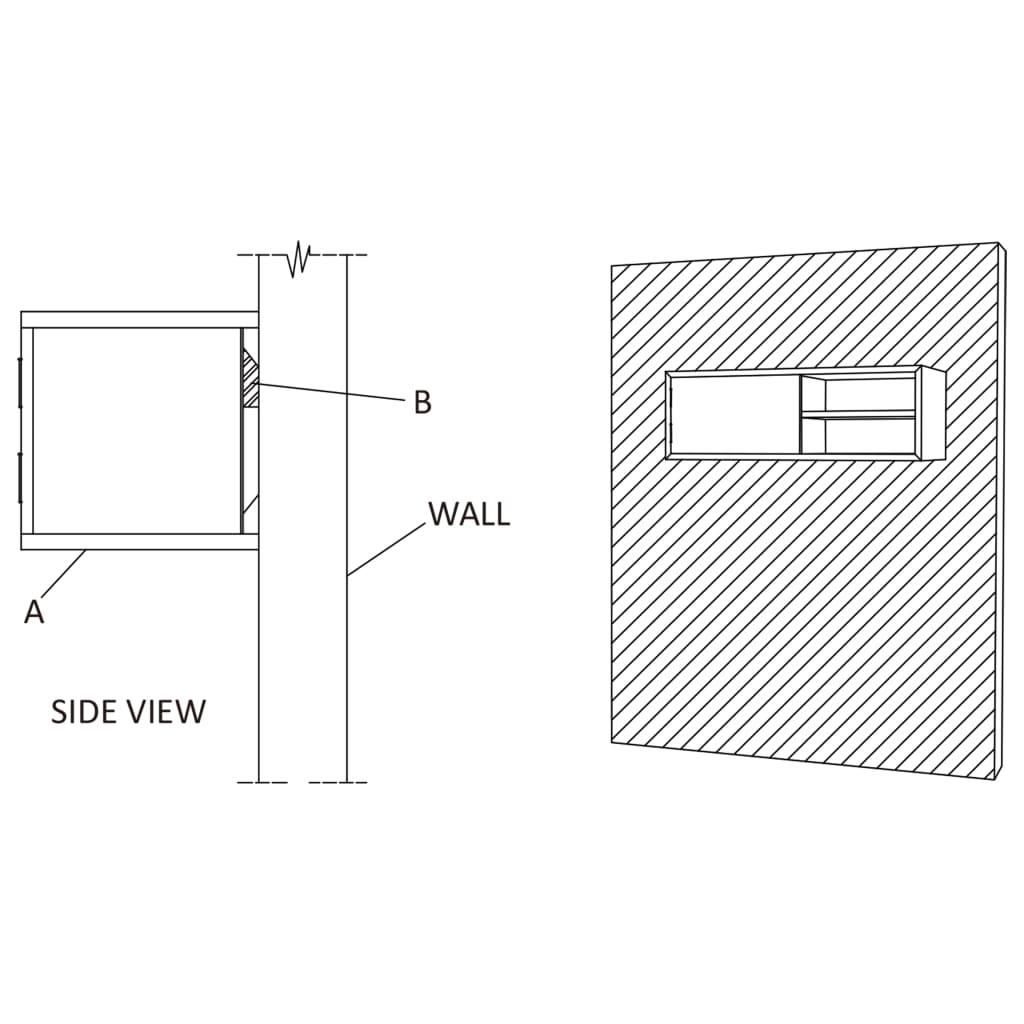 Nástěnná TV skříňka 90 x 30 x 30 cm masivní teakové dřevo