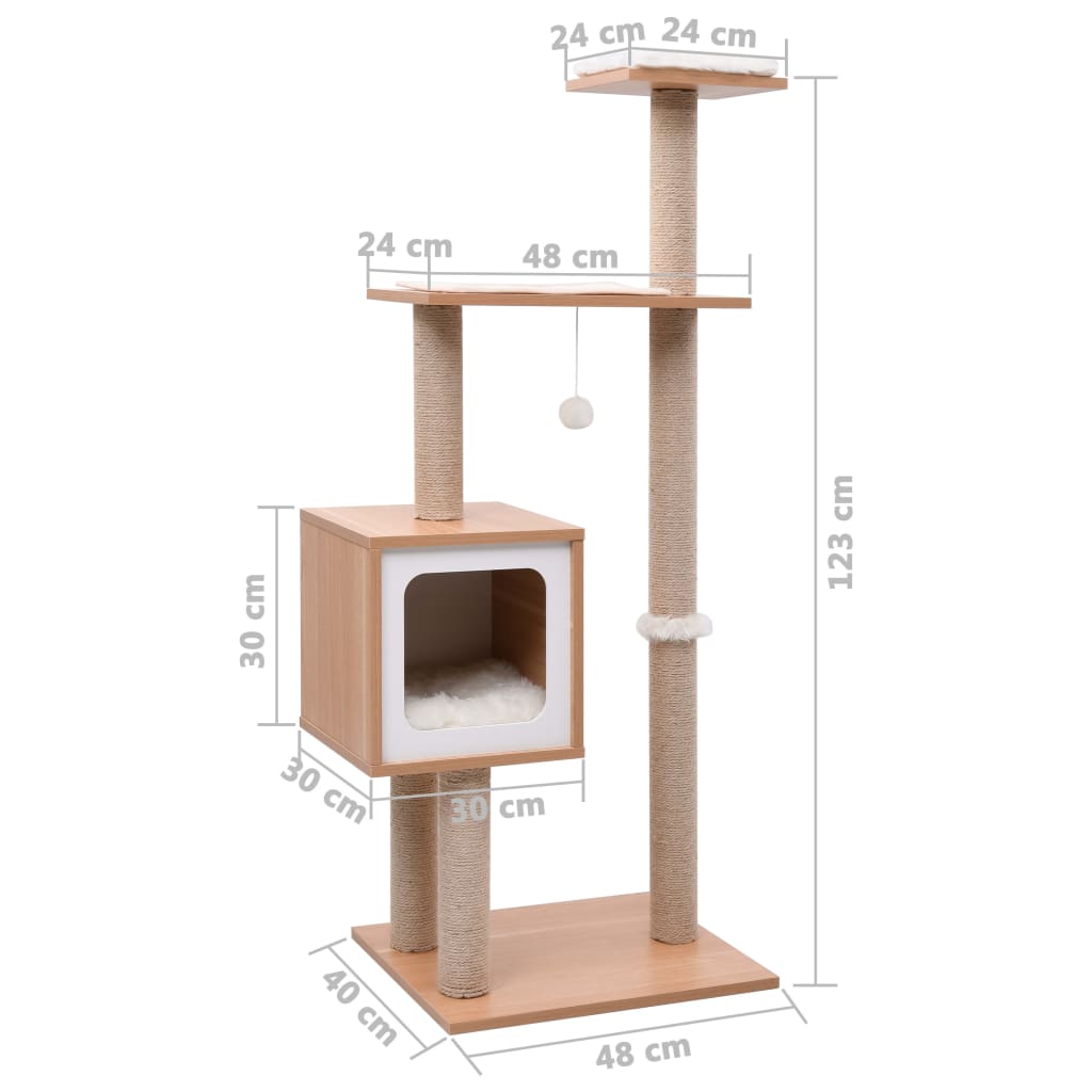 Škrabadlo pro kočky se sisalovým koberečkem 123 cm