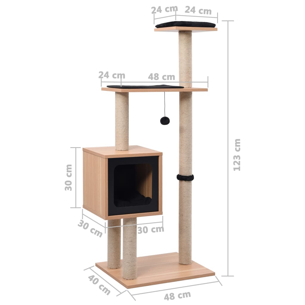 Škrabadlo pro kočky se sisalovým koberečkem 123 cm