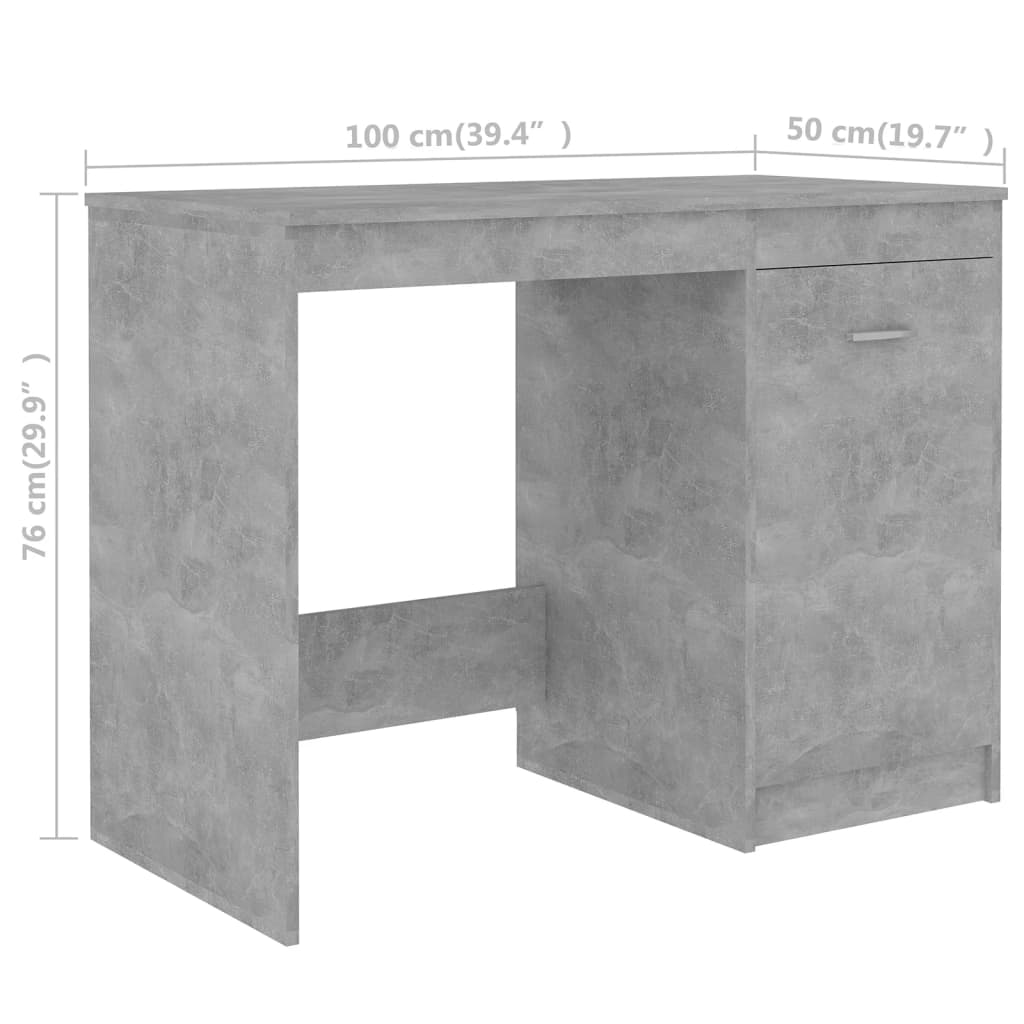 Psací stůl betonově šedý 140 x 50 x 76 cm kompozitní dřevo