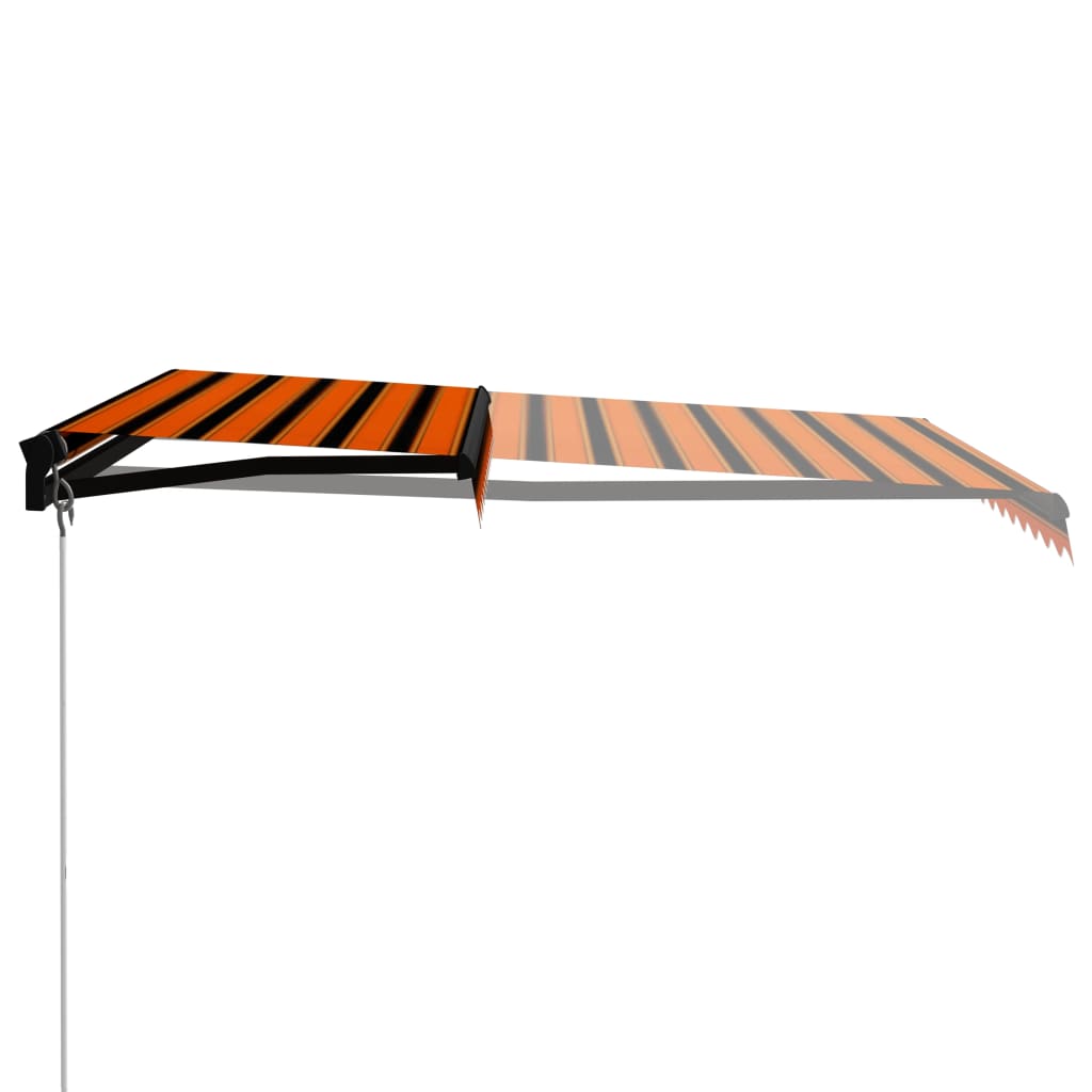 Ručně zatahovací markýza LED světlo 300x250 cm oranžová a hnědá