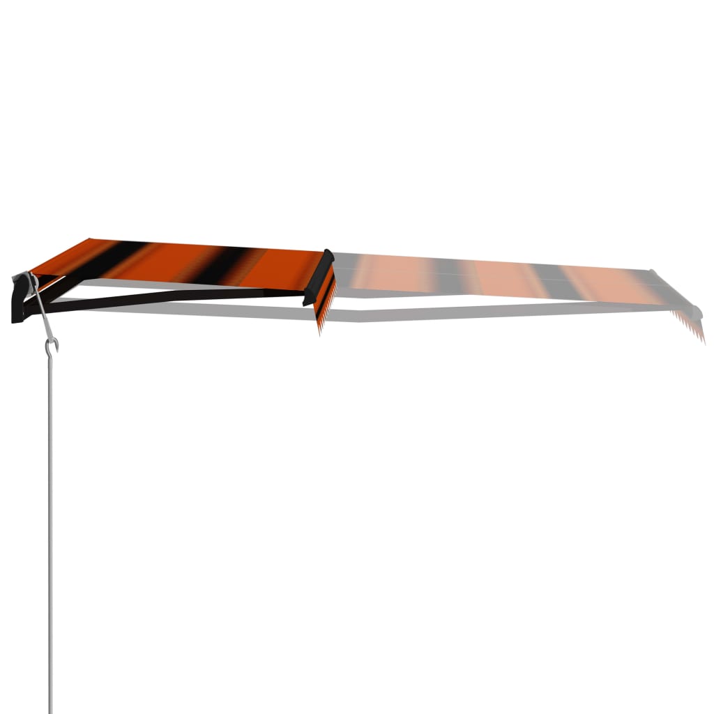 Automatická zatahovací markýza 350 x 250 cm oranžovo-hnědá