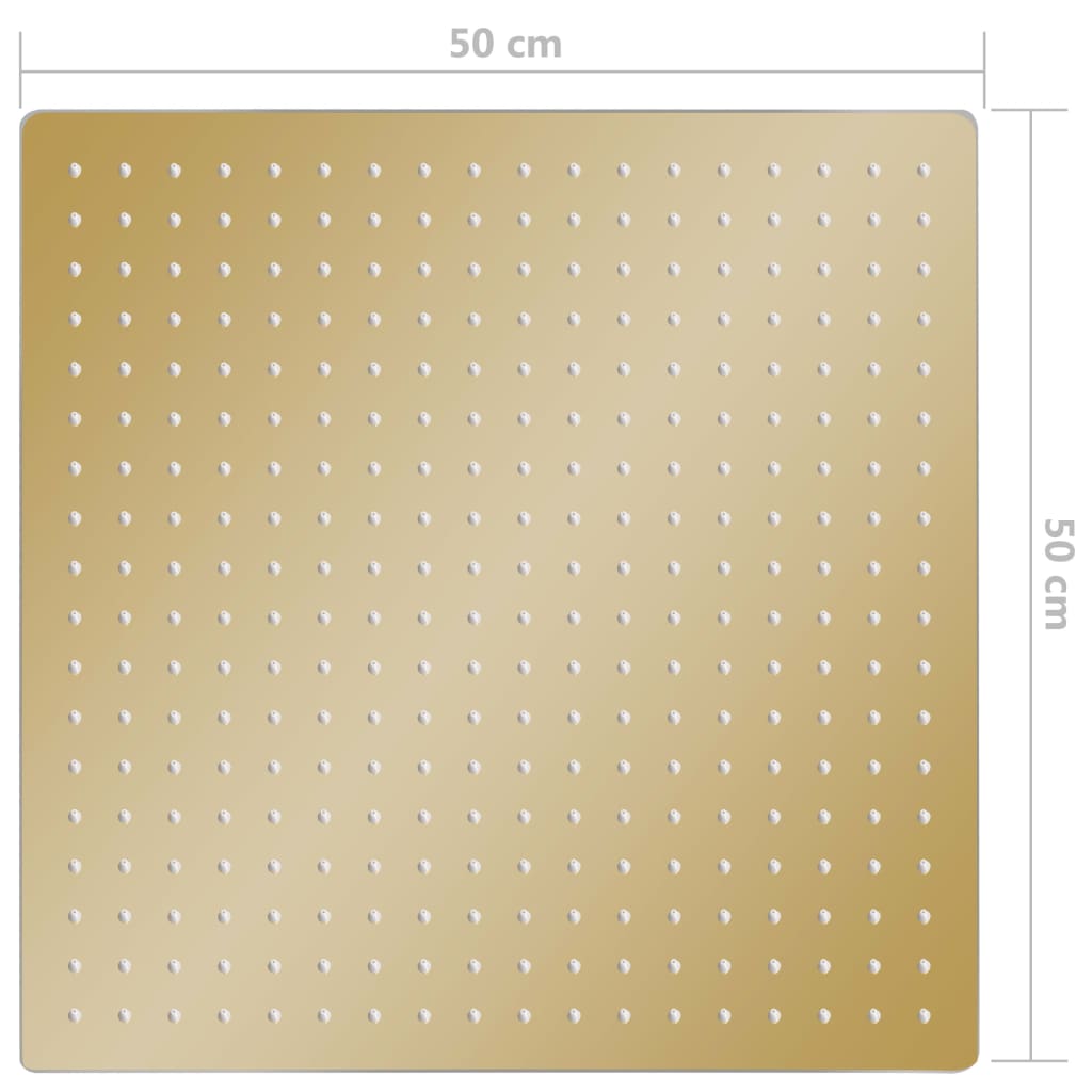 Dešťová sprchová hlavice nerezová ocel 50x50 cm čtvercová zlatá