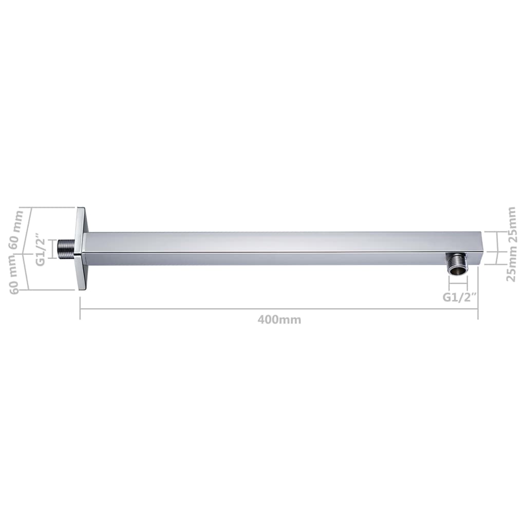 Podpůrné rameno do sprchy hranol nerez 201 stříbrné 40 cm