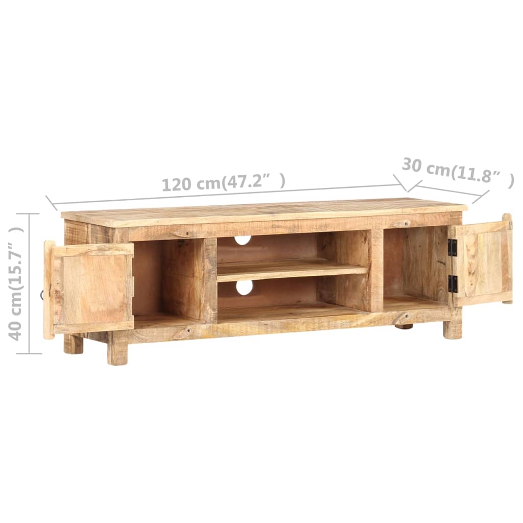 TV stolek 120 x 30 x 40 cm hrubé mangovníkové dřevo