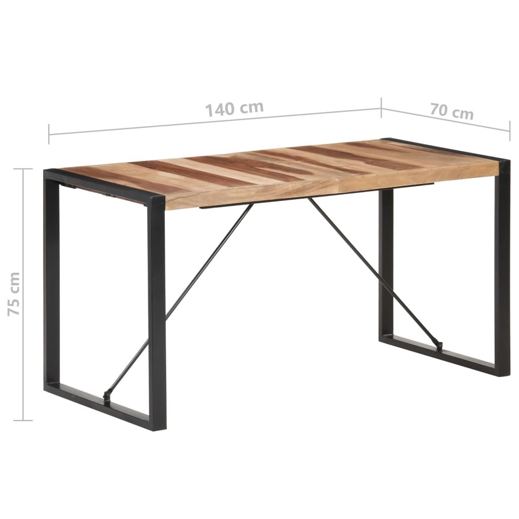 Jídelní stůl 140 x 70 x 75 cm masivní dřevo vzhled sheeshamu