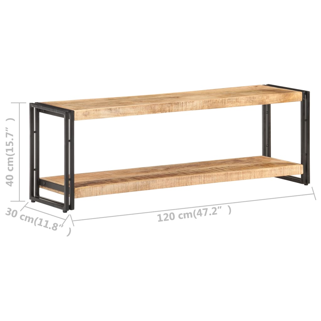 TV stolek 120 x 30 x 40 cm hrubé mangovníkové dřevo