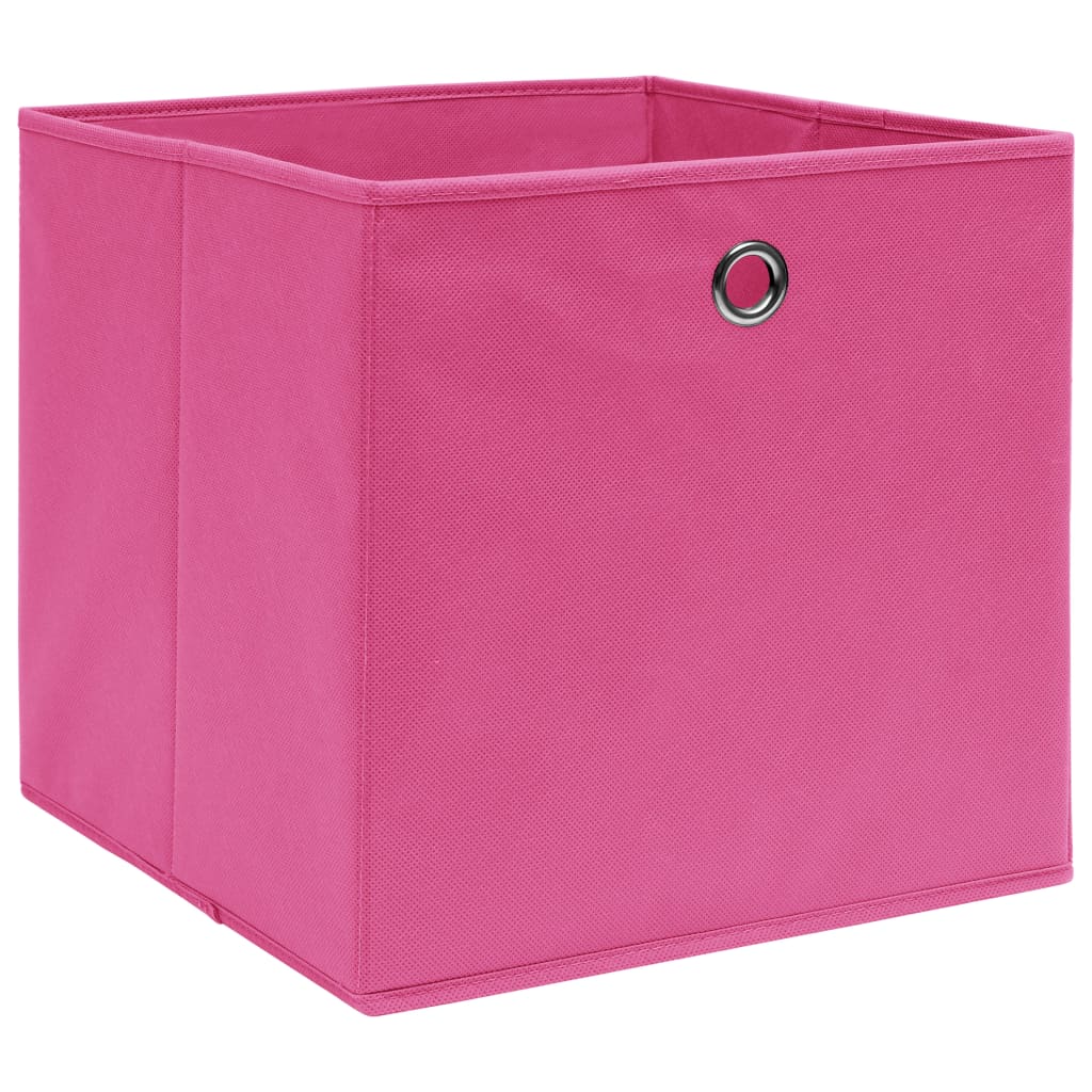 Úložné boxy 4 ks netkaná textilie 28 x 28 x 28 cm růžové