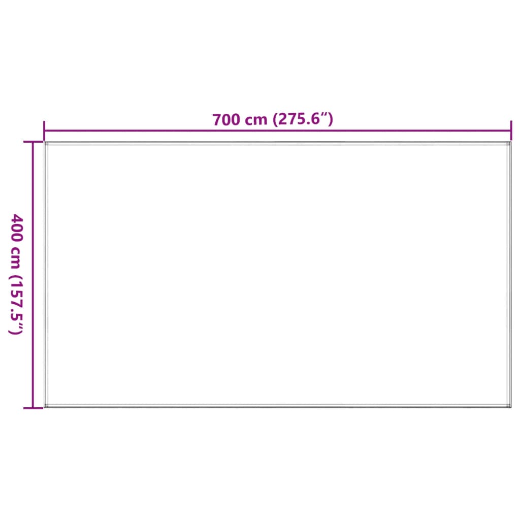 Koberec do stanu antracitový a bílý 400 x 700 cm HDPE