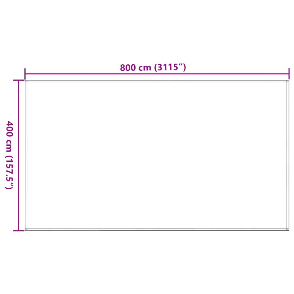 Koberec do stanu antracitový a bílý 400 x 800 cm HDPE