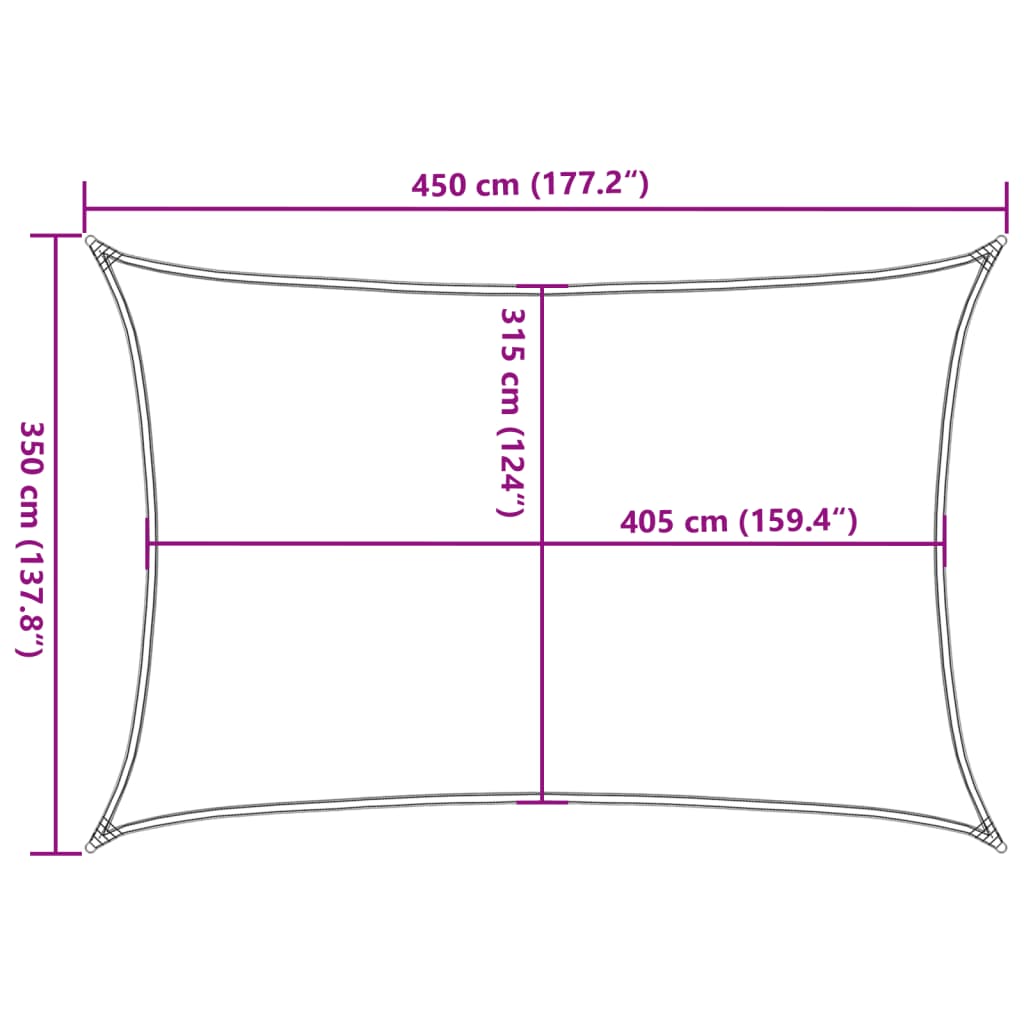 Stínící plachta 160 g/m² antracitová 3,5 x 4,5 m HDPE