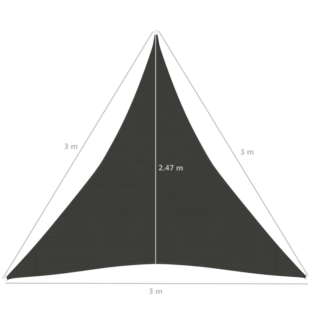 Stínící plachta 160 g/m² antracitová 3 x 3 x 3 m HDPE