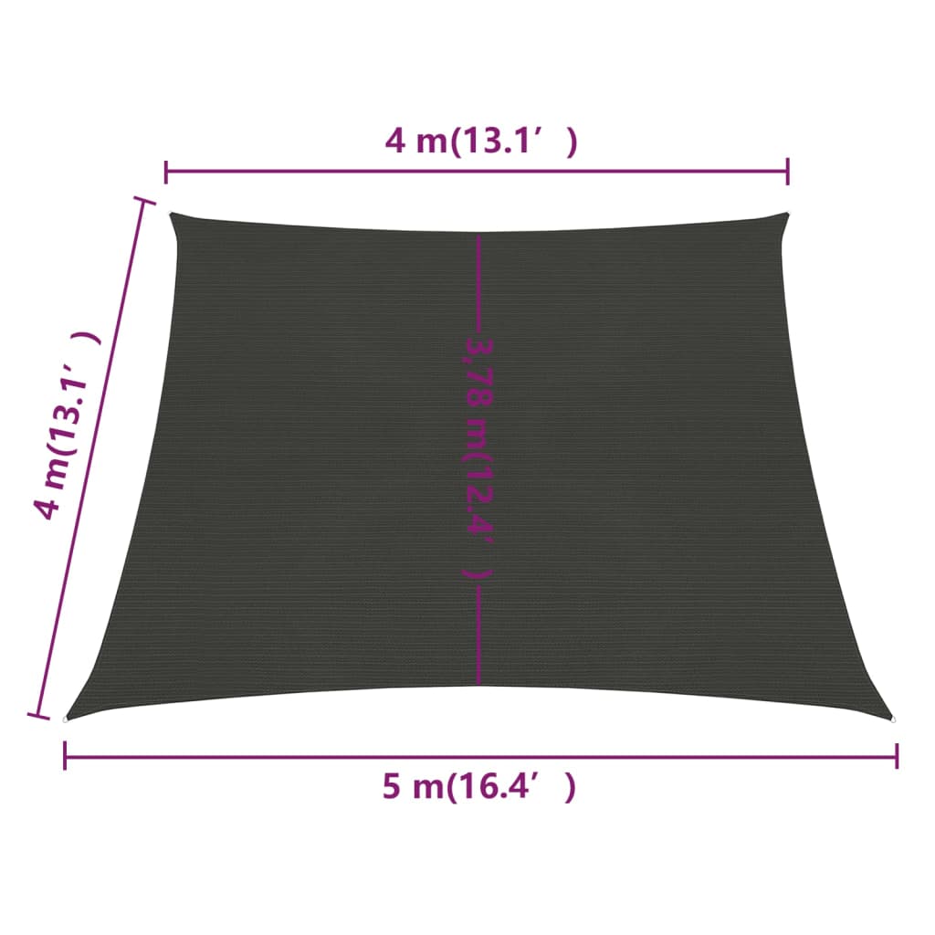 Stínicí plachta 160 g/m² antracitová 4/5 x 4 m HDPE