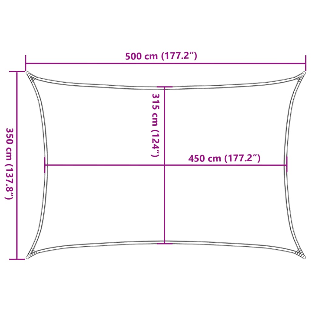 Plachta proti slunci 160 g/m² béžová 3,5 x 5 m HDPE