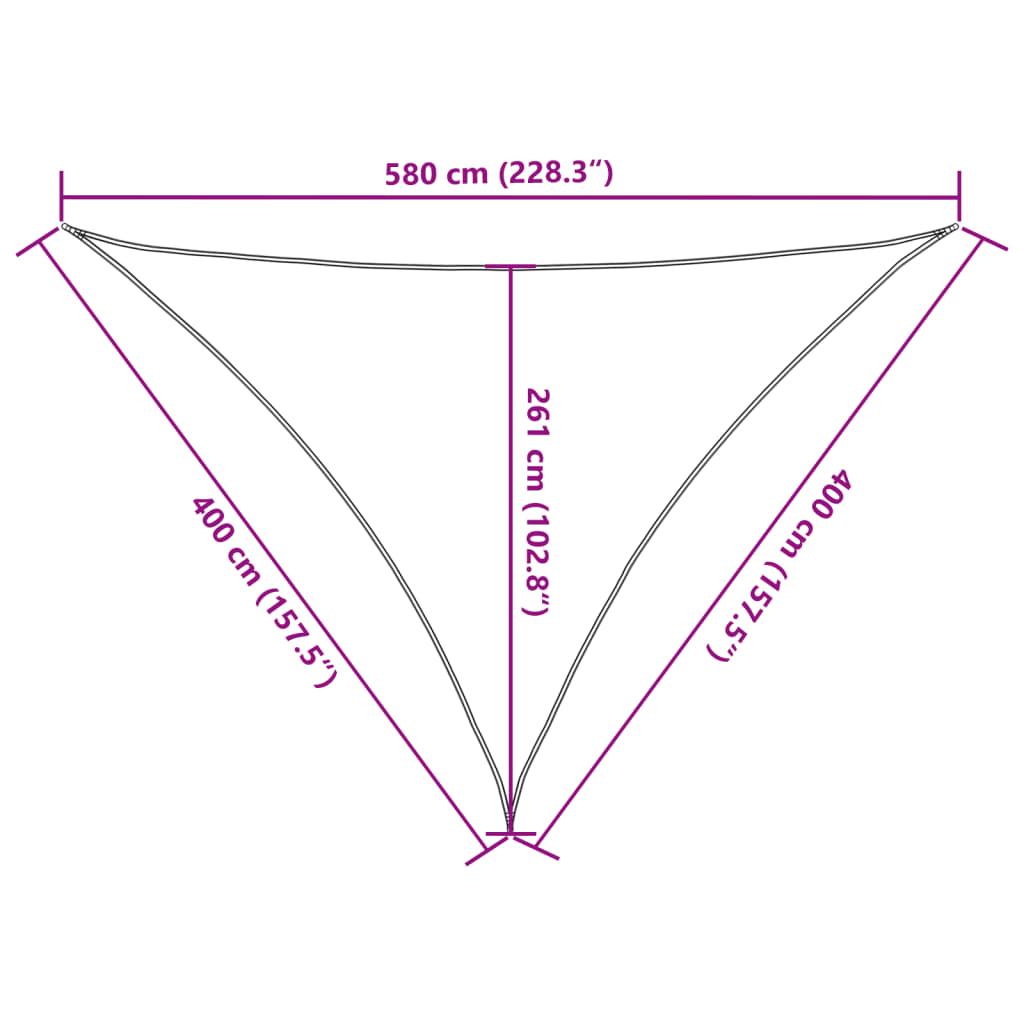 Stínicí plachta 160 g/m² béžová 4 x 4 x 5,8 m HDPE