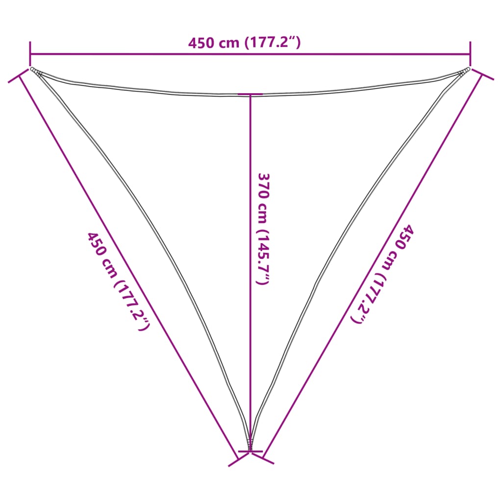 Stínicí plachta 160 g/m² béžová 4,5 x 4,5 x 4,5 m HDPE