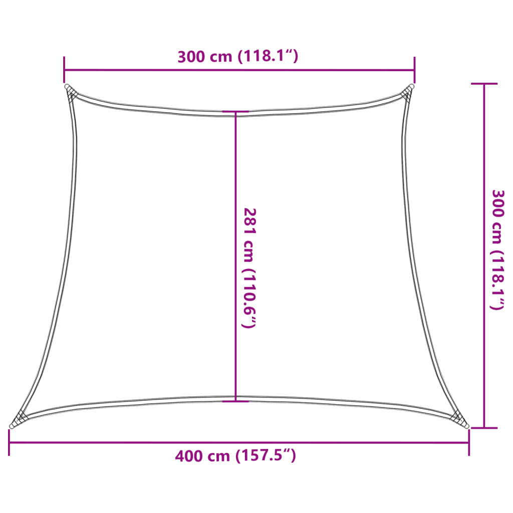 Stínicí plachta 160 g/m² béžová 3/4 x 3 m HDPE