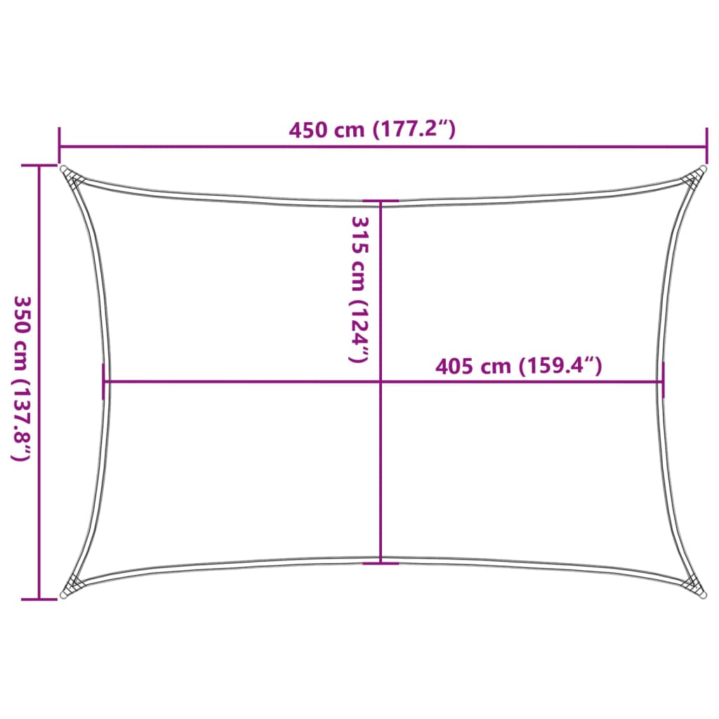 Plachta proti slunci 160 g/m² krémová 3,5 x 4,5 m HDPE