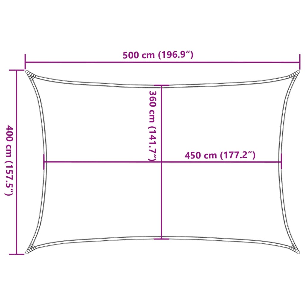 Plachta proti slunci 160 g/m² krémová 4 x 5 m HDPE