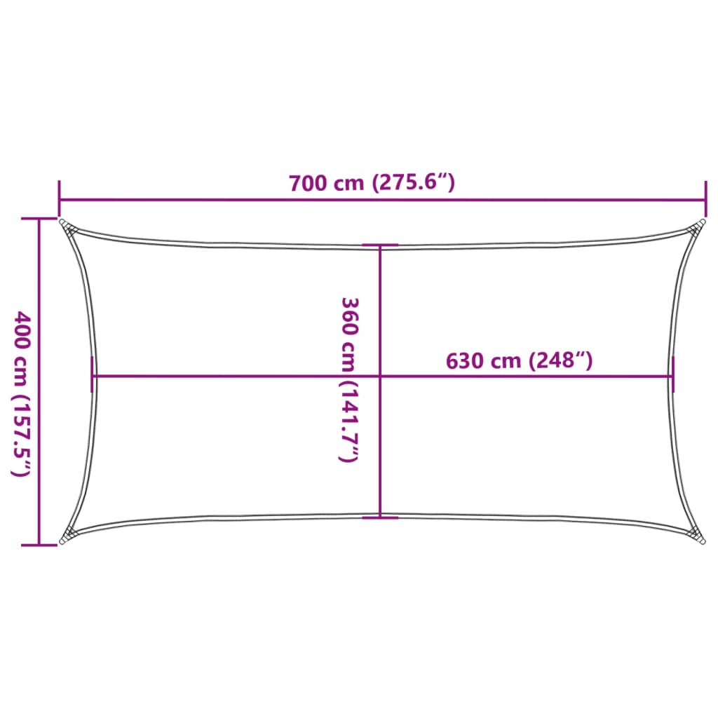 Plachta proti slunci 160 g/m² bílá 4 x 7 m HDPE