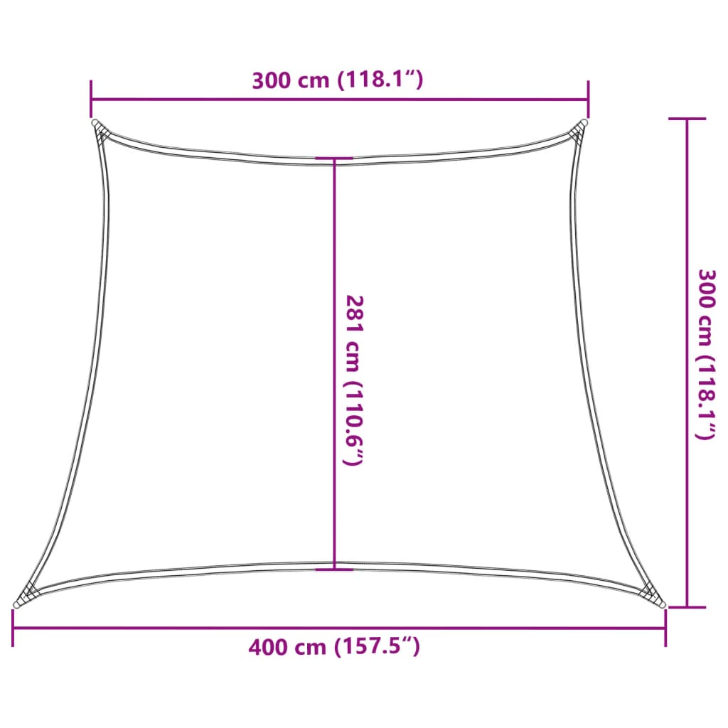 Stínící plachta 160 g/m² bílá 3/4 x 3 m HDPE