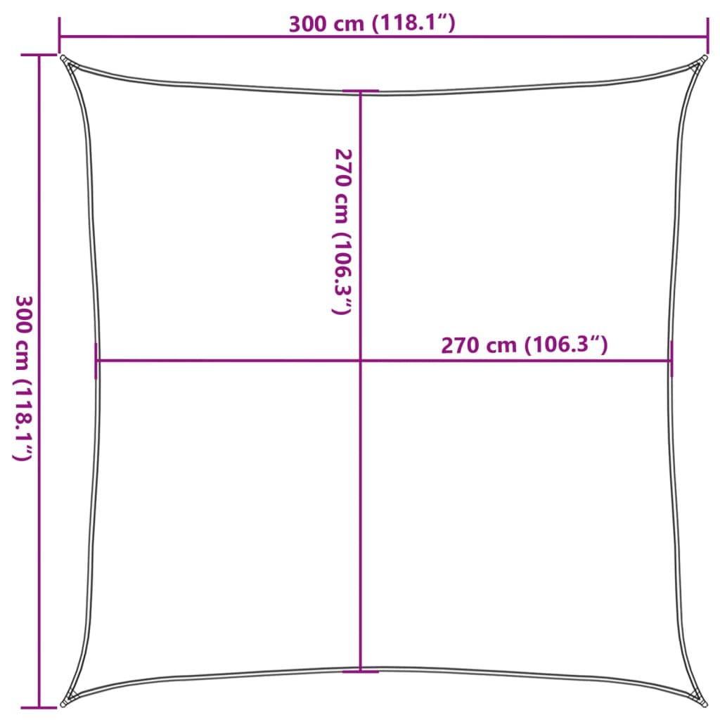 Plachta proti slunci 160 g/m² světle zelená 3 x 3 m HDPE