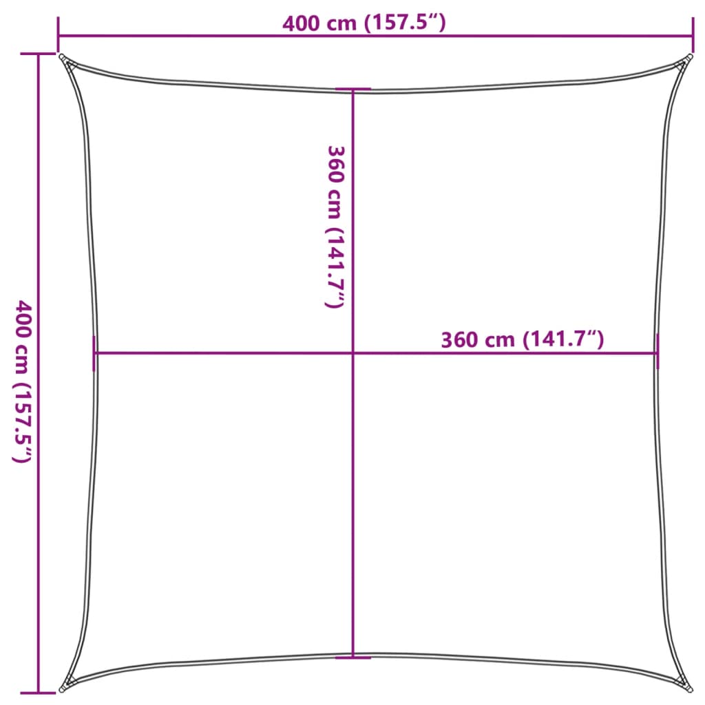 Stínící plachta 160 g/m² světle zelená 4 x 4 m HDPE