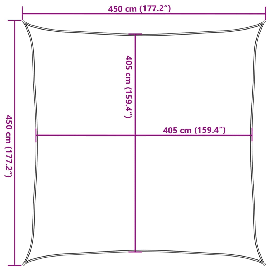 Stínící plachta 160 g/m² světle zelená 4,5 x 4,5 m HDPE