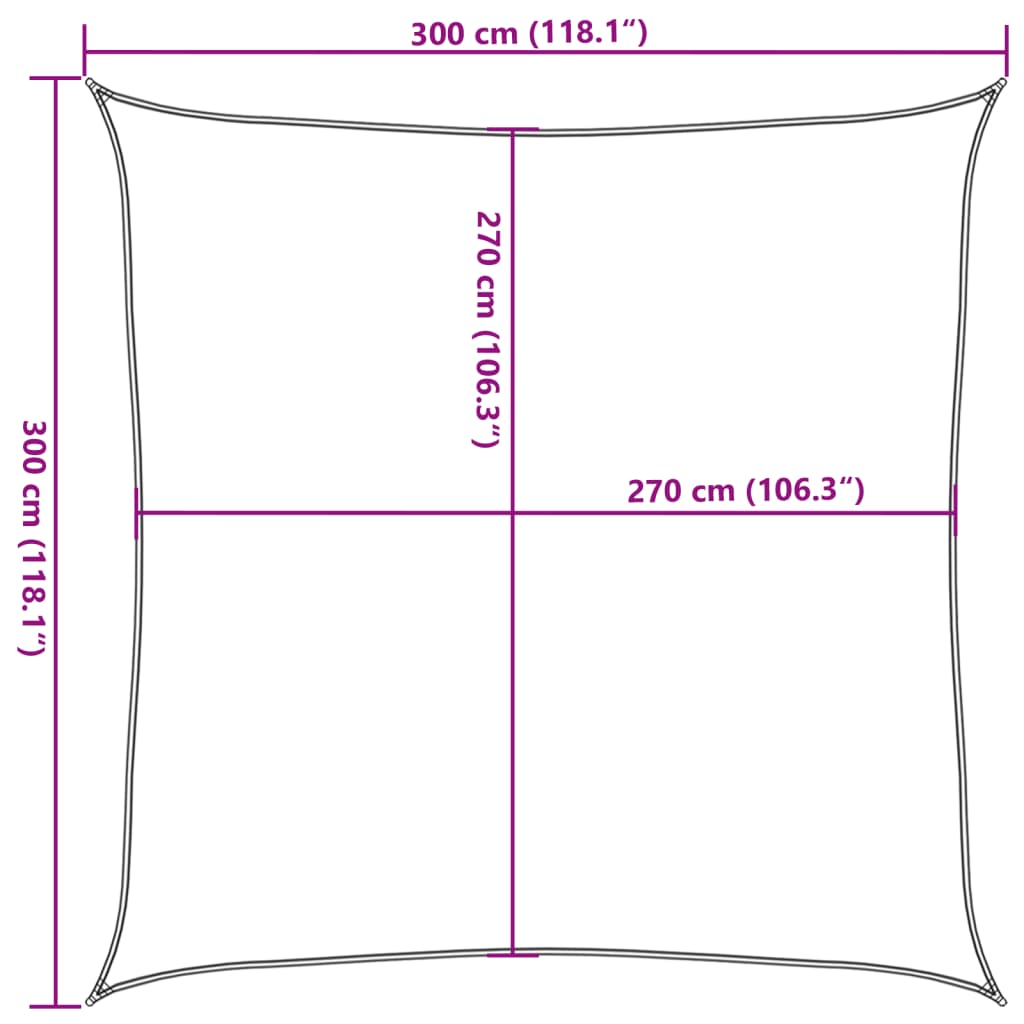 Stínící plachta 160 g/m² cihlová 3 x 3 m HDPE