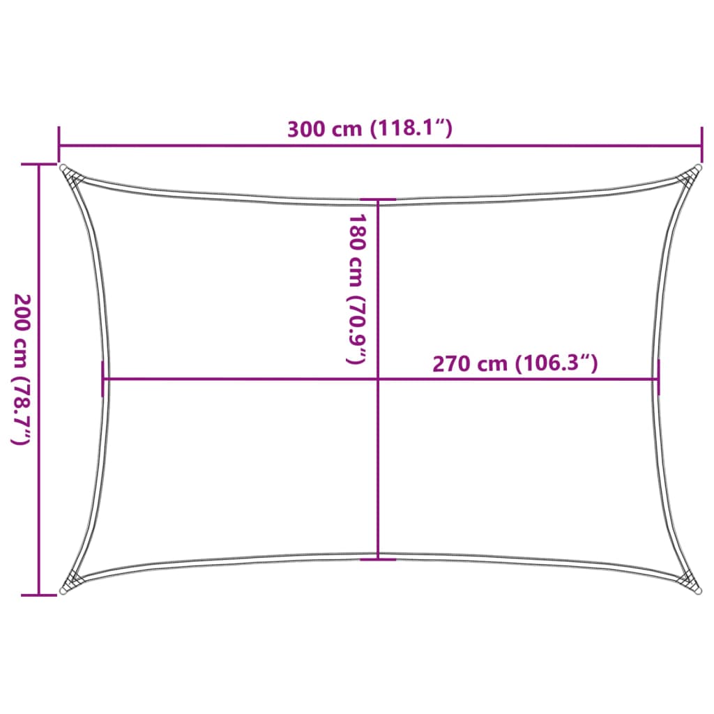 Stínící plachta 160 g/m² cihlová 2 x 3 m HDPE