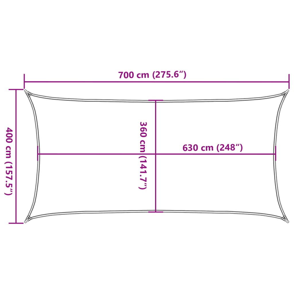 Stínící plachta 160 g/m² cihlová 4 x 7 m HDPE