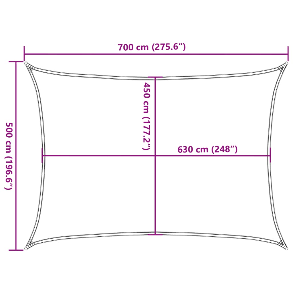 Stínící plachta 160 g/m² cihlová 5 x 7 m HDPE