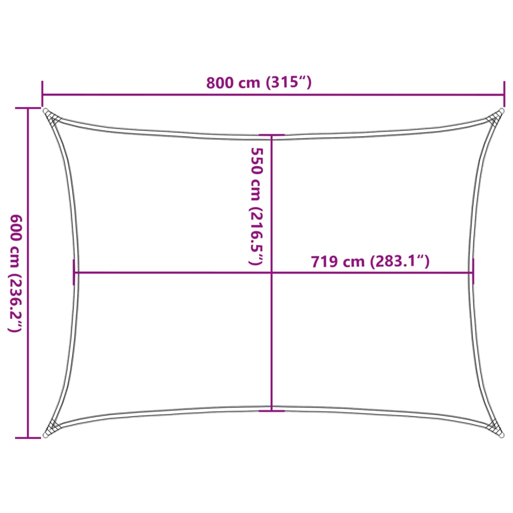 Plachta proti slunci 160 g/m² terakotová 6 x 8 m HDPE