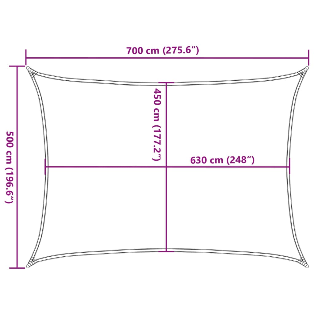 Stínicí plachta 160 g/m² taupe 5 x 7 m HDPE