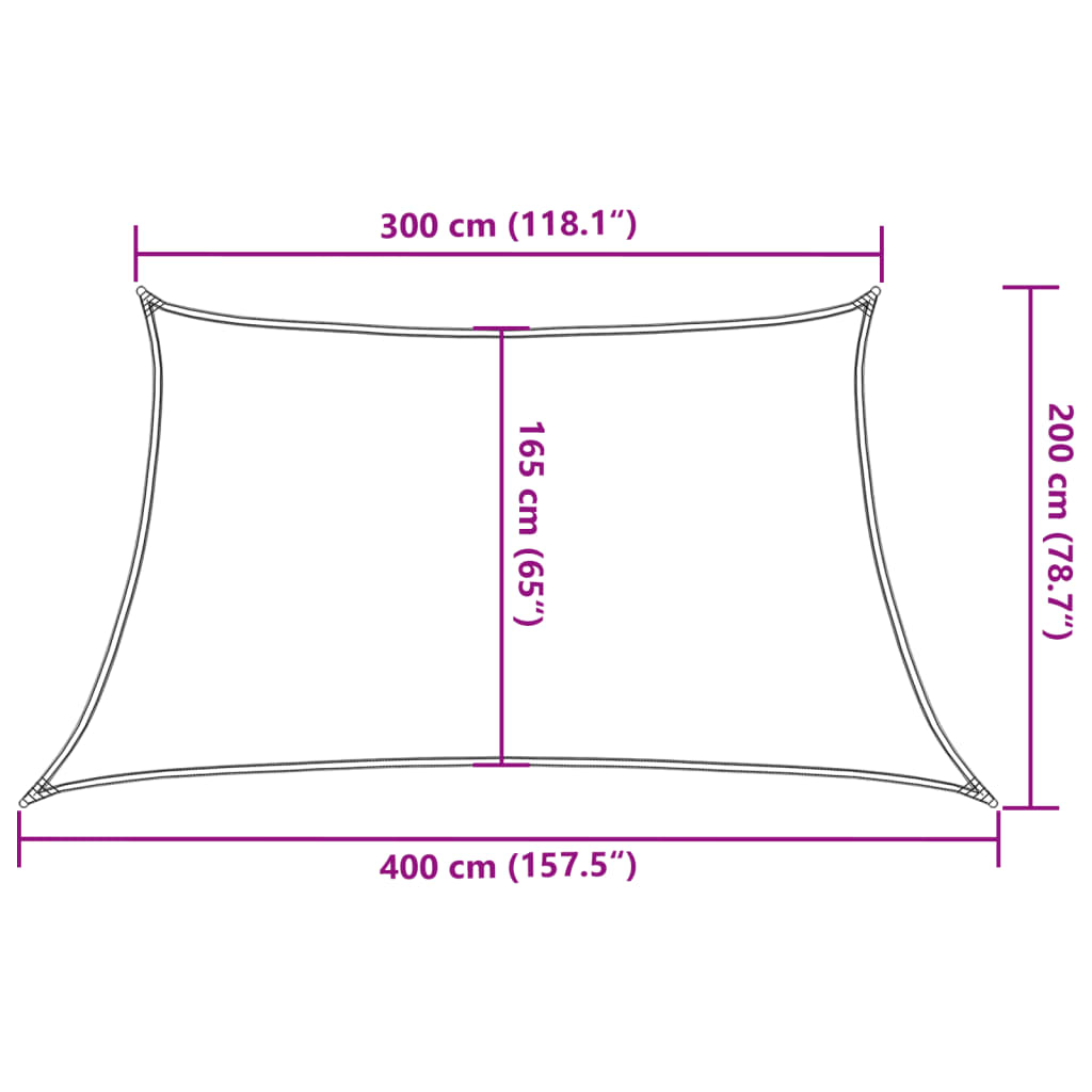 Stínící plachta 160 g/m² taupe 3/4 x 2 m HDPE