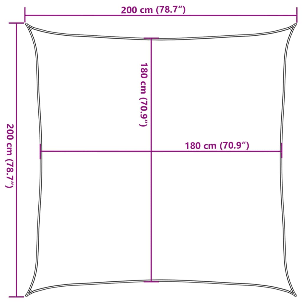 Plachta proti slunci 160 g/m² tmavě zelená 2 x 2 m HDPE