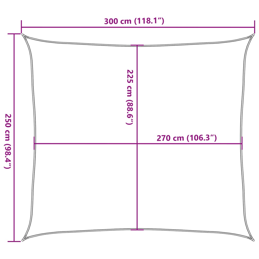 Plachta proti slunci 160 g/m² tmavě zelená 2,5 x 3 m HDPE