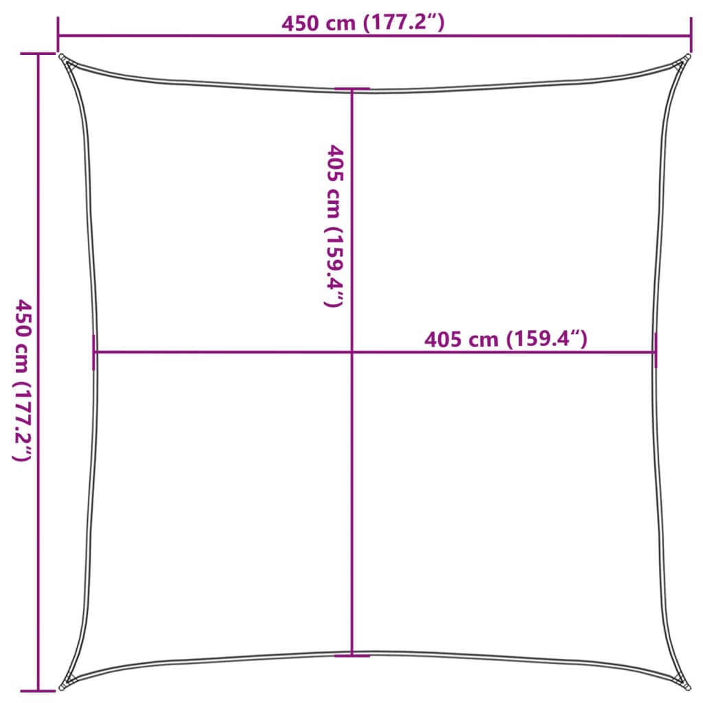 Stínící plachta 160 g/m² černá 4,5 x 4,5 m HDPE