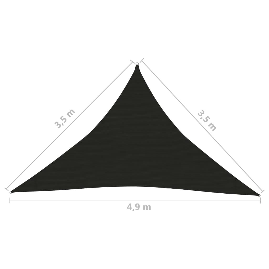 Stínící plachta 160 g/m² černá 3,5 x 3,5 x 4,9 m HDPE